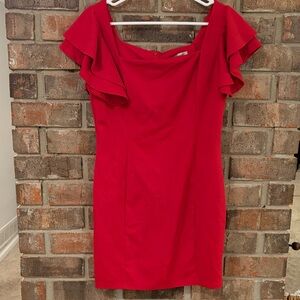 Haute Monde Red Ruffle Mini Dress